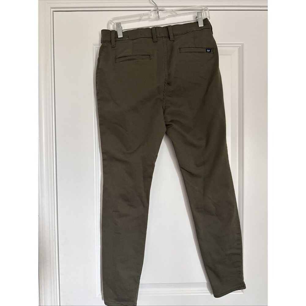 GAP Women's Size 10 Relaxed Girlfriend Chino Pants Olive Green Cotton Blend - Picture 4 of 5